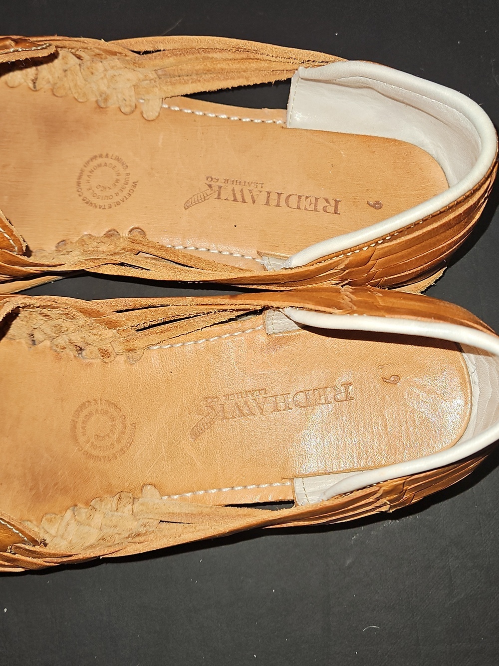 RedHawk brand huaraches Leather Woven Women’s Slip-On Loafers Size 9 - Picture 5 of 13